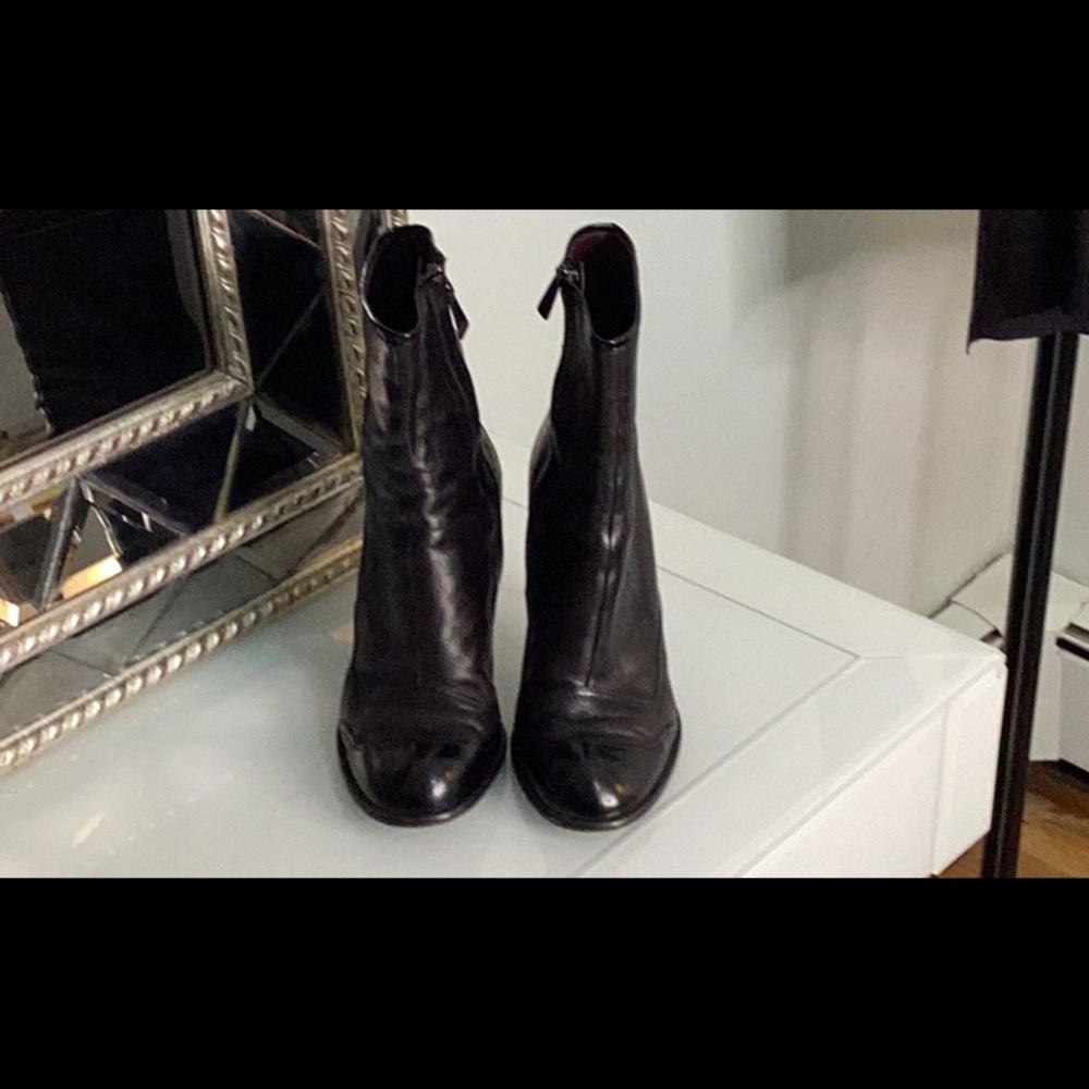 Vintage Chanel, black leather ankle boot